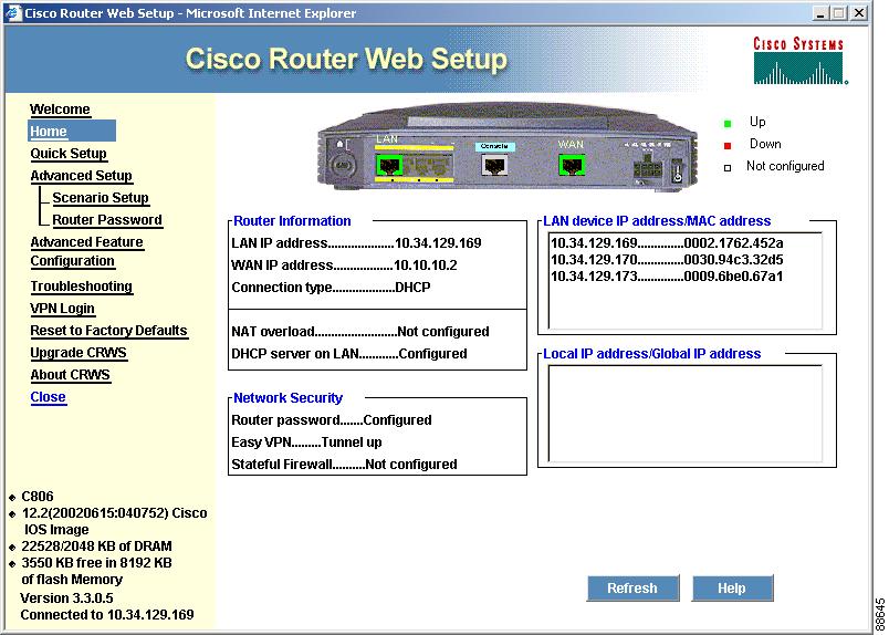 Configure the Router Chapter 1 Figure 1-5 CRWS Dashboard Page Tip If the CRWS dashboard page does not appear when you enter the URL http://10.