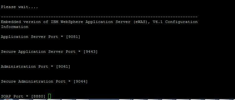 Enter the port information that will be used with this installation of WebSphere Application Server. Click Next.