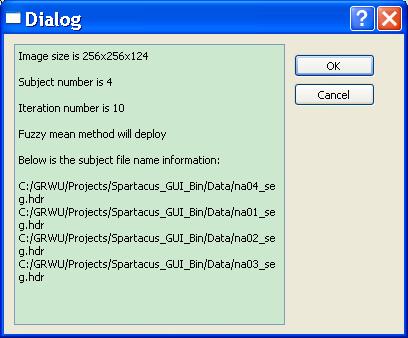 Fig. 6. The interface of check dialog before running. Groupwise Registration with Group Mean Image If you select the Hierarchical Feature-Based Groupwise Registration in the interface in Fig.