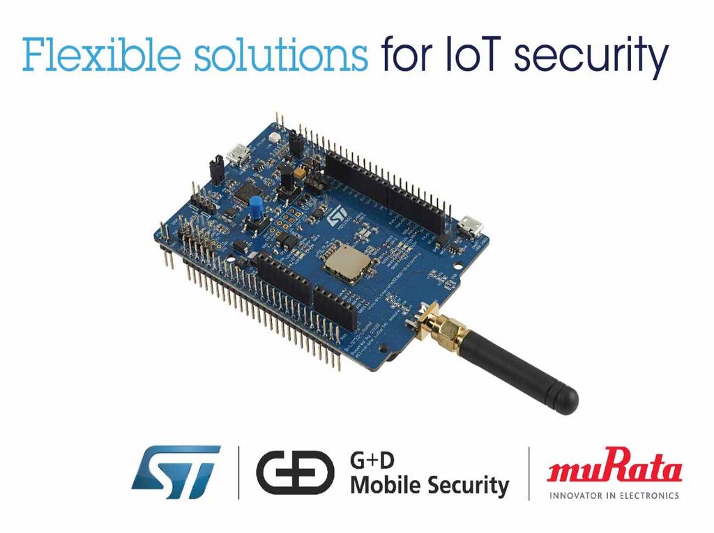 Secure LoRaWAN TM Connectivity powered by STSAFE-A1LR & STM32L 23 G+D, Murata, and STMicroelectronics Bring Flexible and Efficient Security Solutions to LoRaWAN TM devices http://www.st.