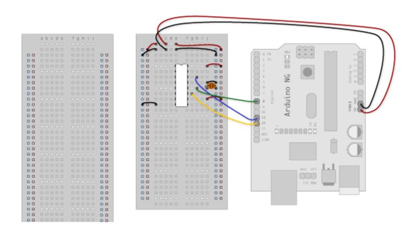 o SH_CP (Pin 11) to Arduino Pin 12 o ST_CP (Pin 12) to Arduino Pin 8 Step Four: o Add 8 Leds with