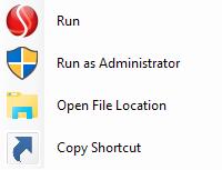 shortcut to a particular application,