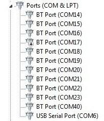 Now select the 'Ports (COM & LPT)' section You will note that in the above example the only relevant COM port is the 'USB Serial Port (COM6)',