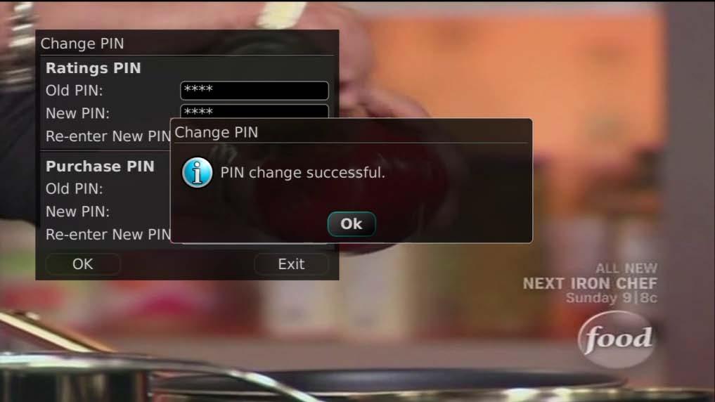 4. Once the PIN has been successfully changed, a prompt will