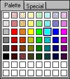 BackgroundColor ChartColor ForegroundColor The CIMPLICITY HMI palette opens. 3. Select the color you want.