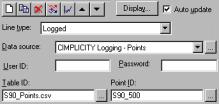 Configuring a Logged Line Logged lines display data from a CIMPLICITY Database Logger group table.