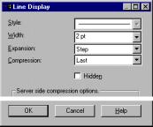 Specifying Line Display Features When you configure the line display, you can choose: The line style and Data compression.