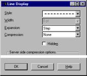 runtime. To select a Trend line's display style: 1. Select a line in the Lines grid. 2. Click Display. The Line Display dialog box opens.