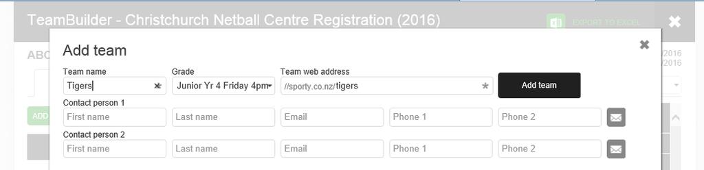 (a) Login to the page for your club on the Sporty platform and click the TeamBuilder tile from your dashboard.