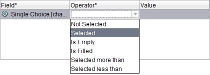 In the Value column, enter the reference value or in the case of a drop-down list select the corresponding option.
