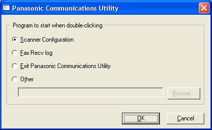 Panasonic Communications Utility Right-click on Panasonic Communications Utility icon, and select Panasonic Communications Utility. The Panasonic Communications Utility Window appears as shown below.