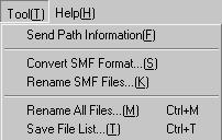 Tool 3 4 5 6 7 3 4 5 6 7 3 4 5 Send Path Information...Sends the path (directory) information to the MIDI instrument. Convert SMF Format...Opens the Convert SMF Format dialog. See page for details.