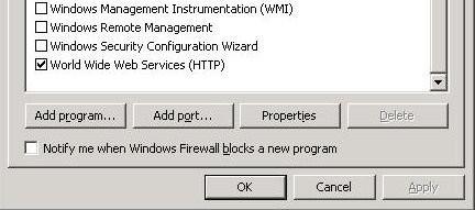 Windows 2008 R1 Firewall Settings For Windows 2008 R1 the firewall configuration is very similar to windows 2003 R2 except that a default rule gets created automatically that