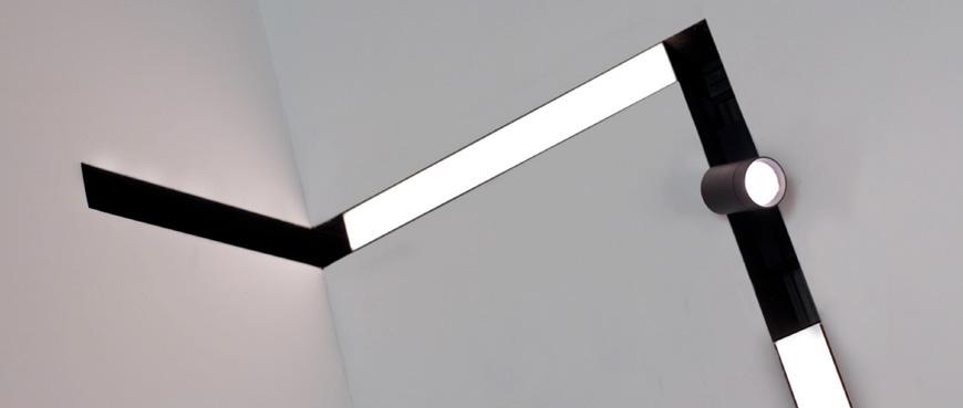 Linear LED and accent fixtures, available in a variety of sizes, can be exchanged and repositioned quickly, without tools, with artistic results.
