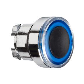 Characteristics blue flush illuminated pushbutton head Ø22 spring return for integral LED Main Range of product Product or component type Device short name Product compatibility Bezel material Head