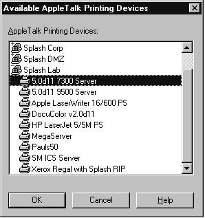 5. Select AppleTalk Printing Devices from the Available Printer Ports list, then click New Port. 6.
