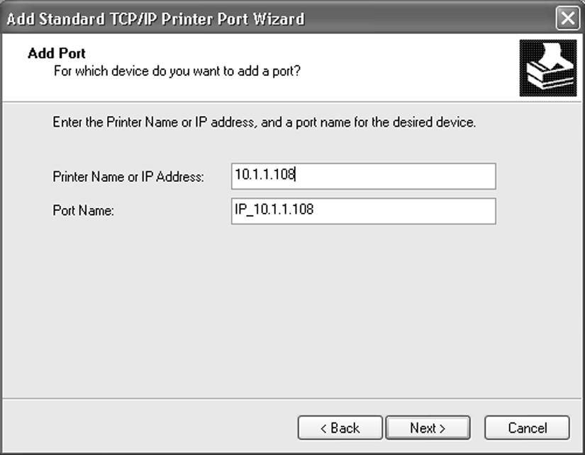 Make sure the PC and printer are both properly connected to the Ethernet network and that the printer is powered on.