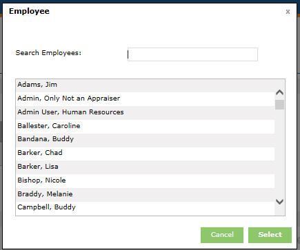 Employee Selection Tool The employee selection tool was formerly found in the upper left of the toolbar.