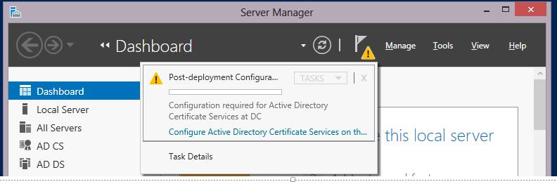 CA Import-Module ServerManager Add-WindowsFeature Adcs-Cert-Authority -IncludeManagementTools Add-WindowsFeature