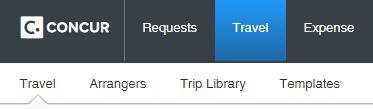 Booking Travel on Another User s Behalf Step 1: To administer for another Concur user, click the Profile link in the upper right corner of your Concur screen.
