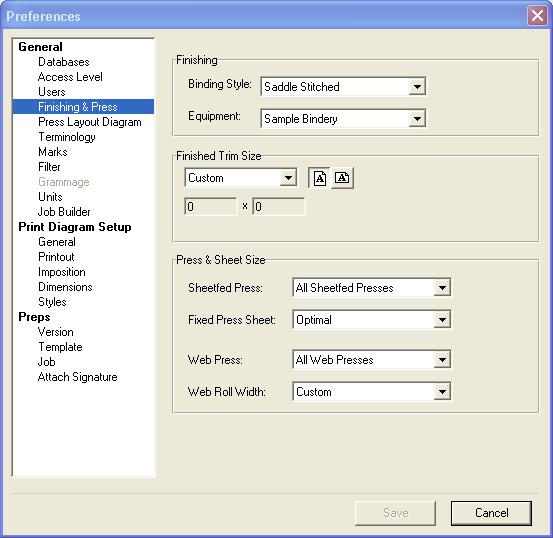 New Features 5 Preferences Using the New Finishing & Press Preferences Tab The Preferences dialog box contains the new Finishing