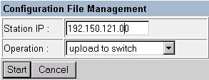 MANAGEMENT SETUP MENU Saving or Restoring the System Configuration Use the Configuration File menu to save the switch configuration settings to a file on a TFTP client.