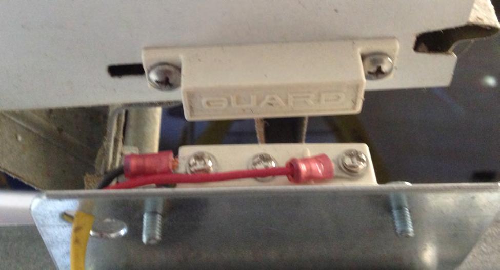 Figure 6. A close-up view of the reed switch and permanent magnet.