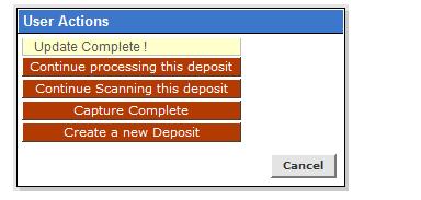 You must click Capture Complete before you can balance the batch. IMPORTANT: Deposits cannot be balanced if Capture Complete is not selected.