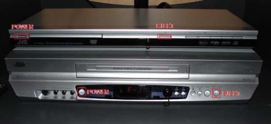 Use the appropriate buttons for controlling your DVD or VHS player