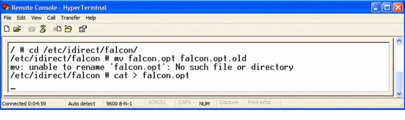 Procedure 5. Reloading Options File The following procedure uses the console to reload the Options file locally.