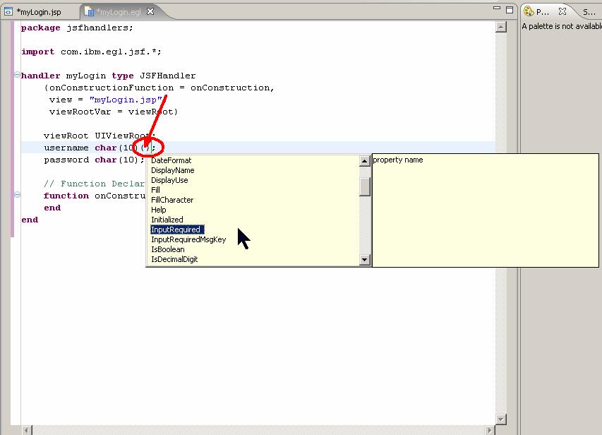 Right click somewhere on the white space on your web page Select Edit Page Code from the context menu The source editor will show, it contains EGL code that has been generated when you worked with