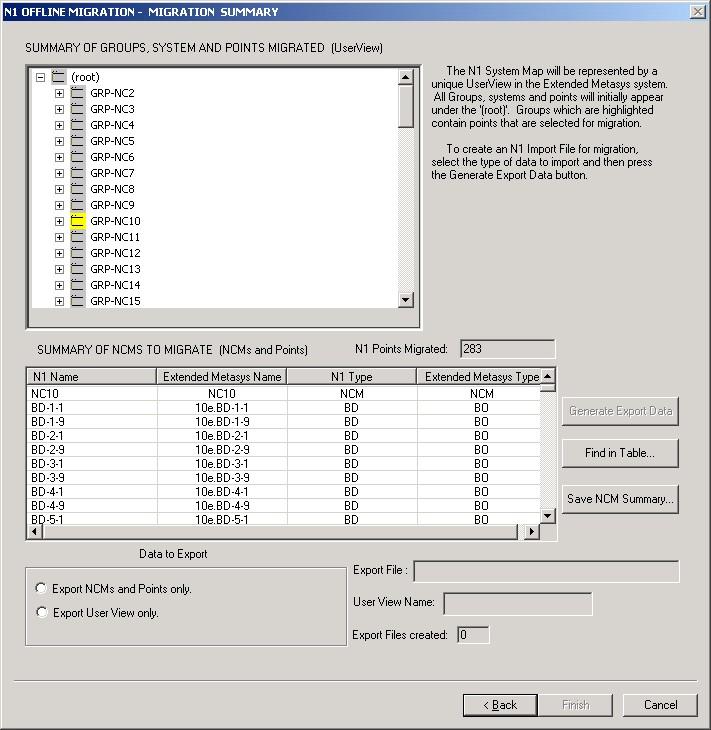 N1 Migration with the NIE Technical Bulletin 57 Figure 39: N1 DDL to XML Summary Screen 8.