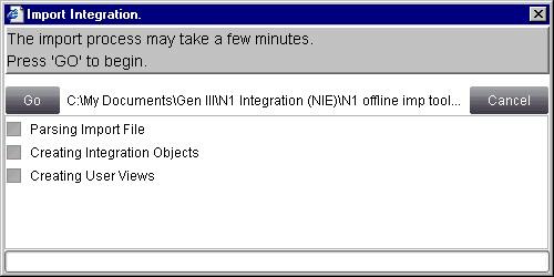 Navigate to the file you want to import and select Open. The Import Integration utility starts (Figure 41).