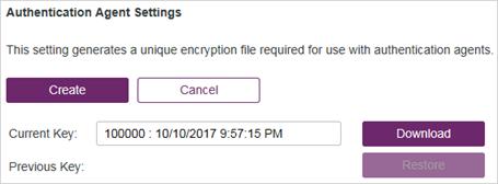 11 COMMS Figure 3: COMMS > Authentication Processing > Authentication Agent Settings > Create Download the newly created key file and use it when prompted during configuration of any SafeNet