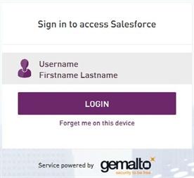 11 COMMS Figure 7: SAML Login - Forget Me on this Device After selecting Remember me on this device (whereby the User Name field is pre-populated), a user can choose to be prompted for their User
