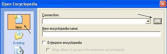 When the list of the sample encyclopedias is displayed, you can select one from the list to open it. 7. Click Cancel to dismiss the Open Encyclopedia dialog. 8.