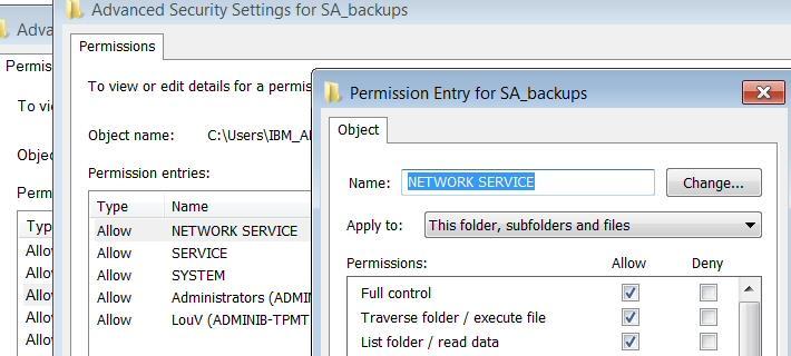 Modify Security Settings for the New Folder 1. Right-click o n the new folder (in this example, sadbshare), and select the Security tab. 2. In the Security tab, click the Advanced button. 3.