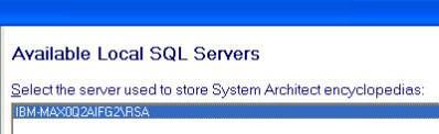 Figure 17. Select the local SQL Server Instance 10. Click Next. 11. For the Connection Information option, select Use Windows authentication. Figure 18.