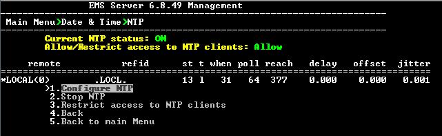 IOM Manual 10. EMS Server Manager 10.7.1.1 Stopping and Starting the NTP Server This section describes how to stop and start the NTP Server.