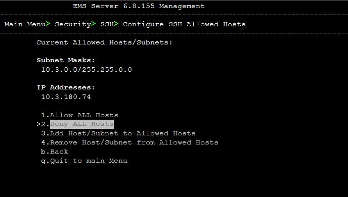EMS and SEM Figure 10-40: Add Host/Subnet to Allowed