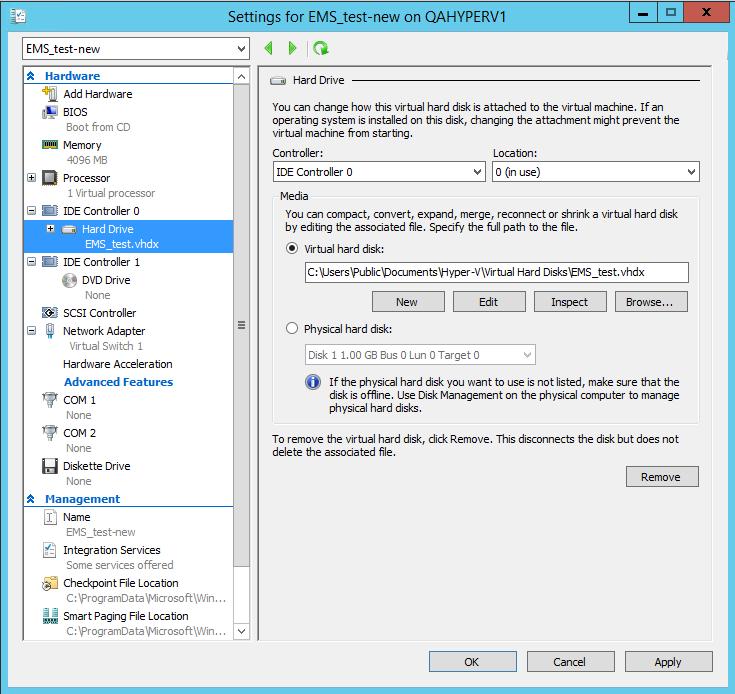 EMS and SEM 7.2.4 Expanding Disk Capacity The EMS server virtual disk is provisioned by default with a minimum volume.