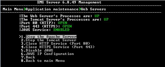 IOM Manual 10. EMS Server Manager 10.5.