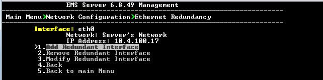 IOM Manual 10. EMS Server Manager To configure Ethernet Redundancy: 1.