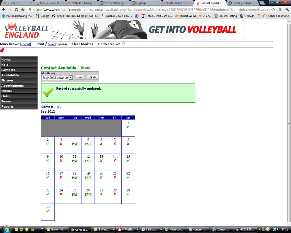 The confirmation screen will show your new calendar for the month you just edited Once you have been appointed to