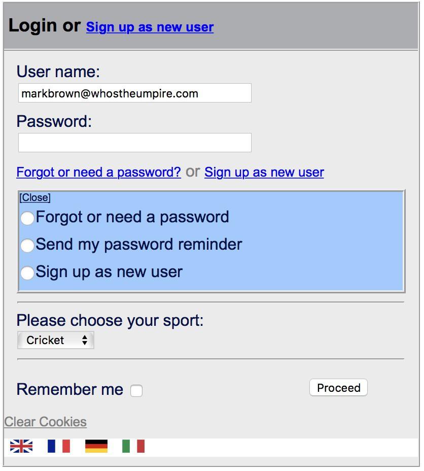 You will then see this screen: If this is the first time you have set your password, click the radio button "Forgot or need password"
