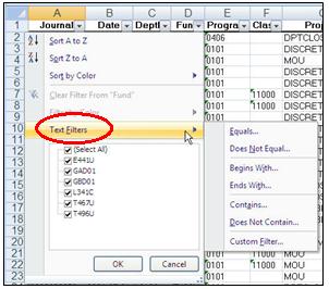 Using Custom Criteria with AutoFilter Each individual column can specify custom criteria.