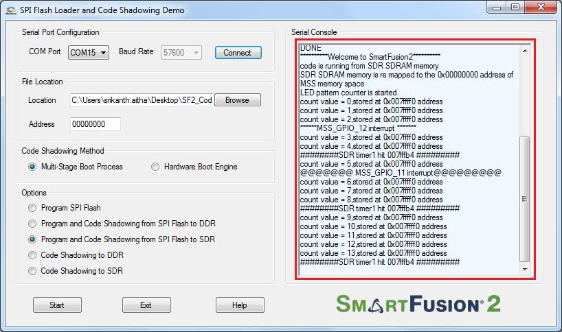 SmartFusion2 SoC FPGA - Code Shadowing from SPI Flash to SDR Memory Conclusion Figure 10.