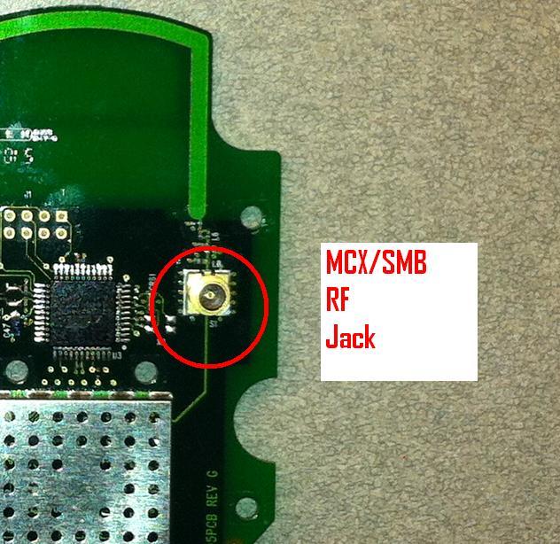 RF PCB; The WRI400 uses the same COM400 board as the PIM400 - It has a MCX/SMB jack for the optional antenna kit The MCX