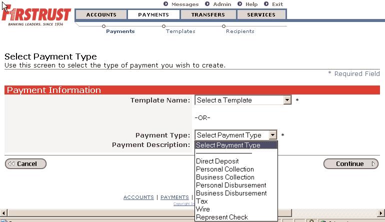 FirstSite Quick Reference Guide: Initiating ACH Payments FirstSite offers the ability to make payments via ACH (Automated Clearing House) transfer.