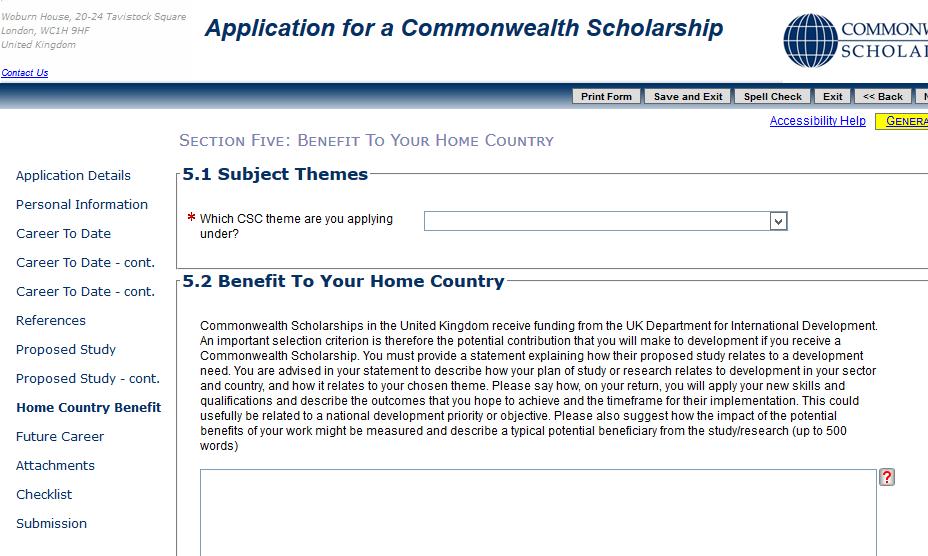 F. HOME COUNTRY BENEFIT 1. Click on Home Country Benefit in the left hand menu.